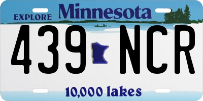 MN license plate 439NCR