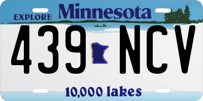 MN license plate 439NCV