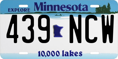 MN license plate 439NCW