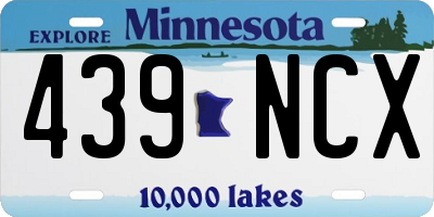 MN license plate 439NCX