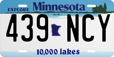 MN license plate 439NCY