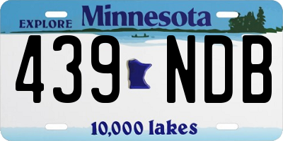 MN license plate 439NDB