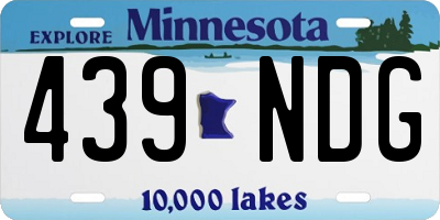 MN license plate 439NDG