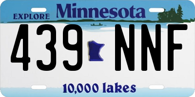 MN license plate 439NNF
