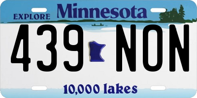 MN license plate 439NON