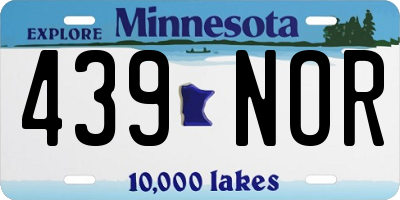 MN license plate 439NOR