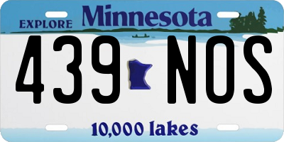 MN license plate 439NOS