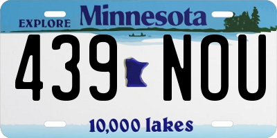 MN license plate 439NOU