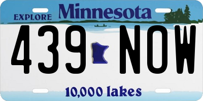 MN license plate 439NOW
