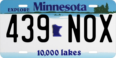 MN license plate 439NOX