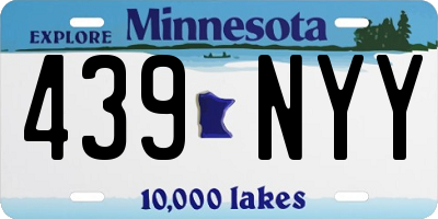 MN license plate 439NYY