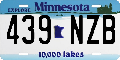 MN license plate 439NZB