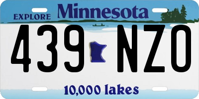 MN license plate 439NZO