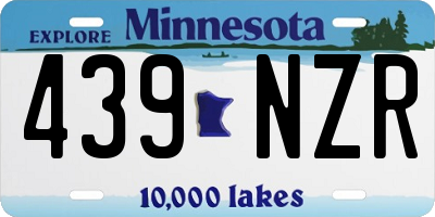 MN license plate 439NZR