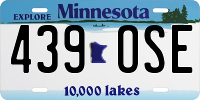 MN license plate 439OSE