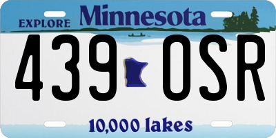 MN license plate 439OSR