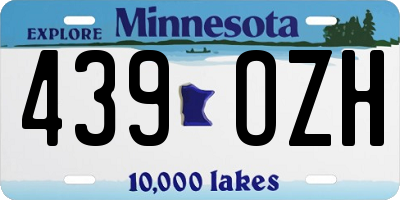 MN license plate 439OZH