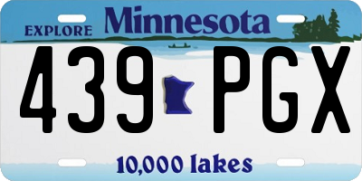 MN license plate 439PGX