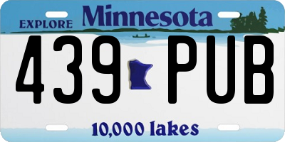 MN license plate 439PUB