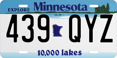 MN license plate 439QYZ
