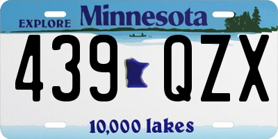 MN license plate 439QZX
