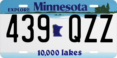 MN license plate 439QZZ