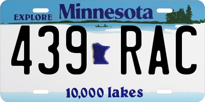 MN license plate 439RAC