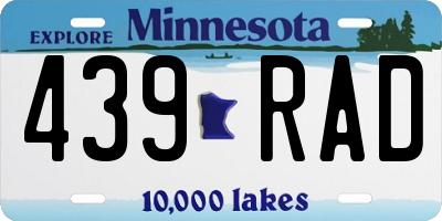 MN license plate 439RAD
