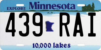 MN license plate 439RAI