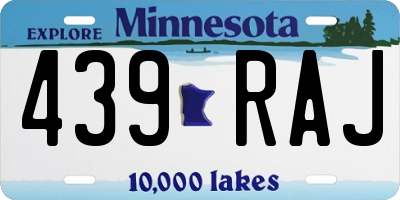 MN license plate 439RAJ