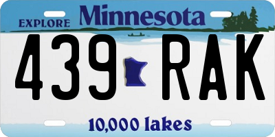 MN license plate 439RAK