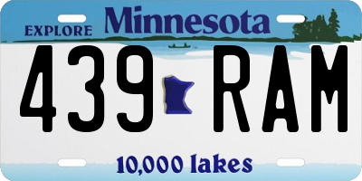 MN license plate 439RAM