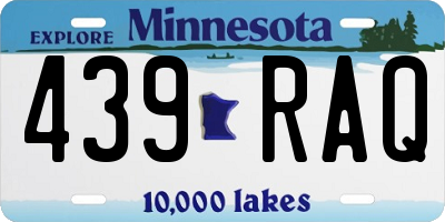 MN license plate 439RAQ