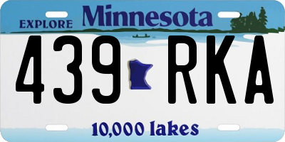 MN license plate 439RKA