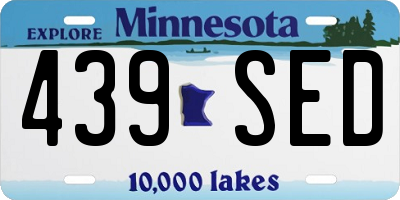 MN license plate 439SED
