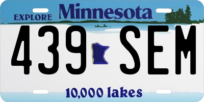 MN license plate 439SEM
