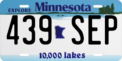 MN license plate 439SEP