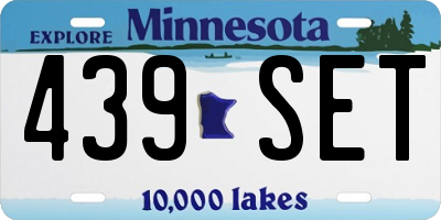 MN license plate 439SET