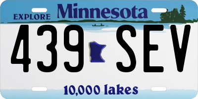 MN license plate 439SEV