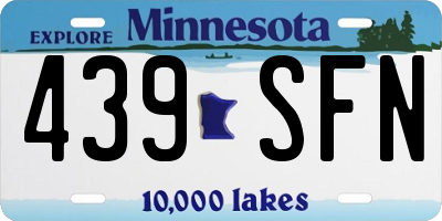 MN license plate 439SFN