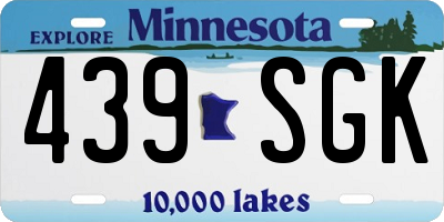 MN license plate 439SGK
