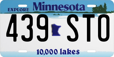 MN license plate 439STO
