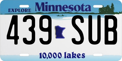 MN license plate 439SUB