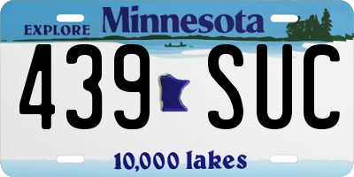MN license plate 439SUC
