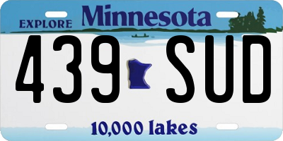 MN license plate 439SUD