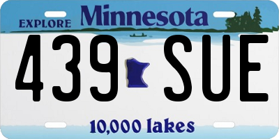 MN license plate 439SUE