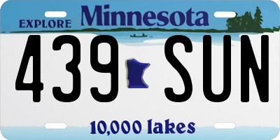 MN license plate 439SUN