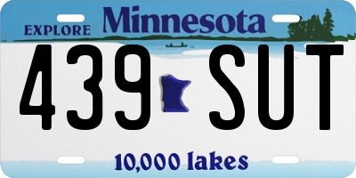 MN license plate 439SUT