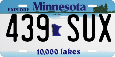 MN license plate 439SUX