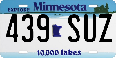MN license plate 439SUZ
